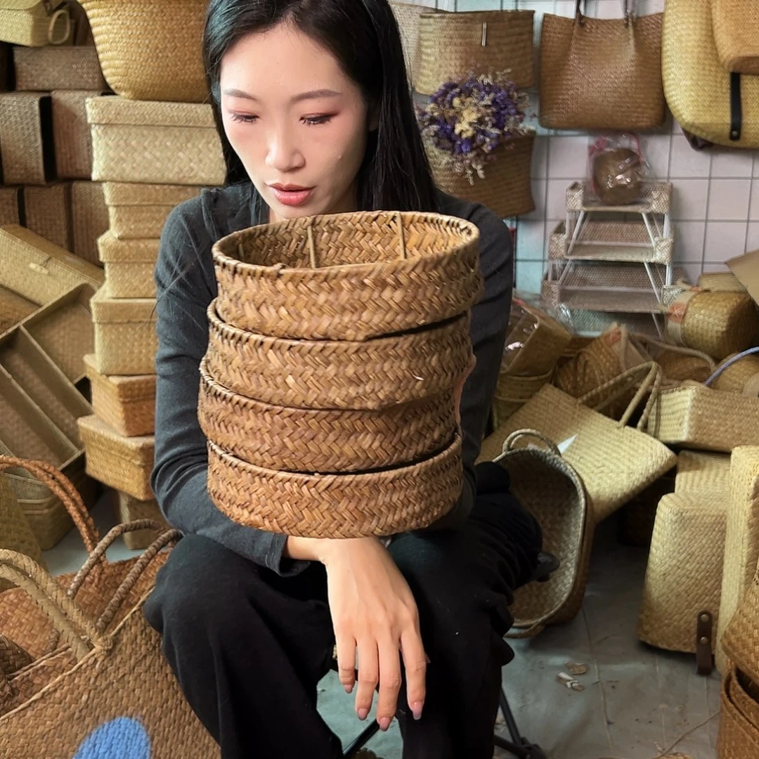 编织带草编包/草编收纳盒微瑕疵