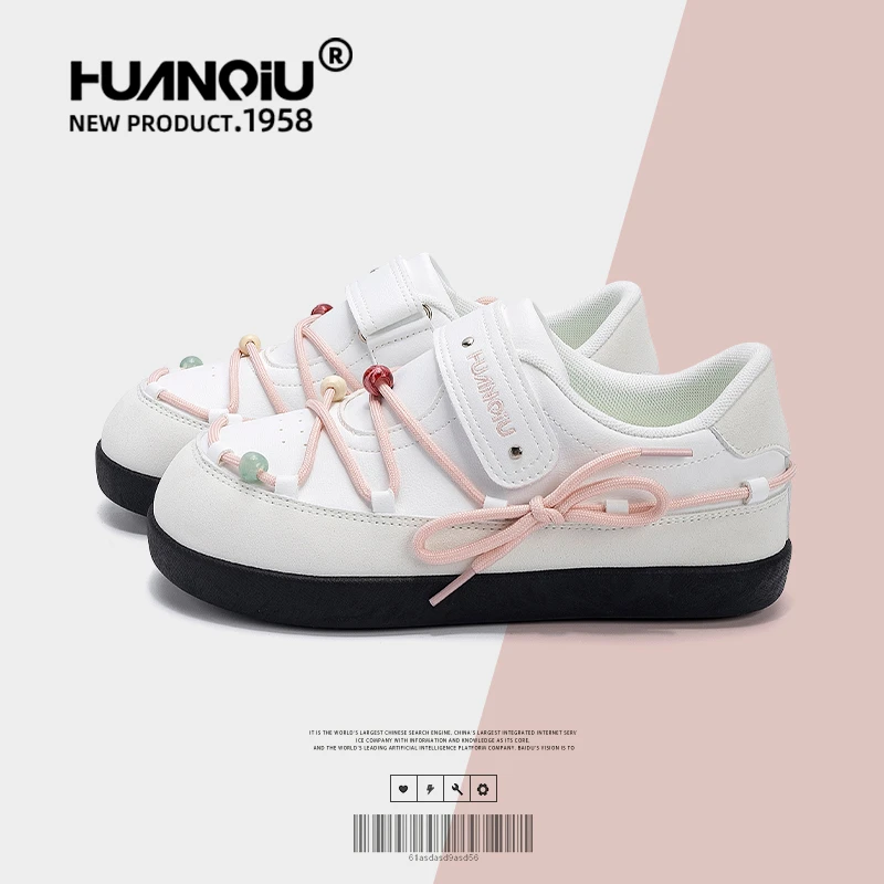 环球爆款魔术贴小白鞋女款2026春季休闲女鞋新款百搭内增高板鞋女