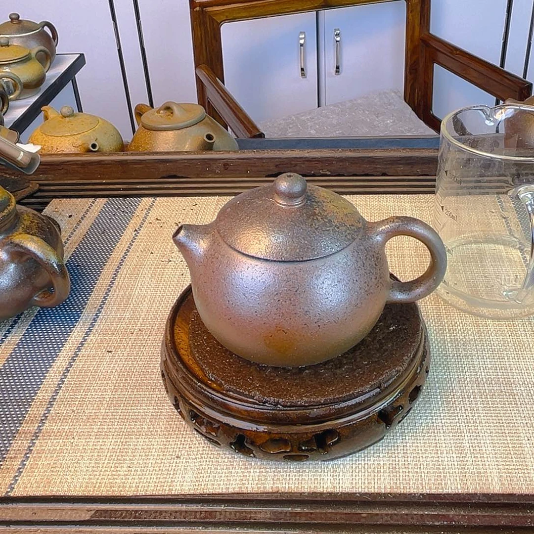 茶壶紫砂紫泥柴烧260cc瑕