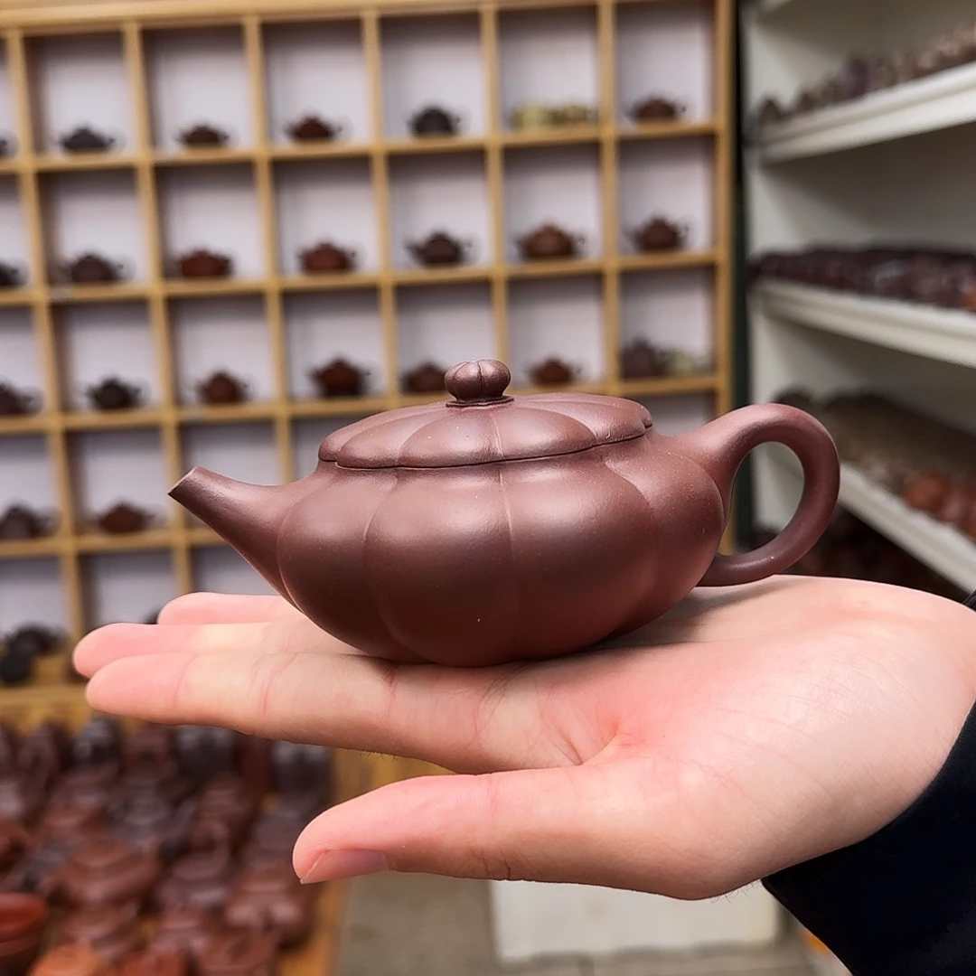 茶壶紫砂筋纹扁晨200cc