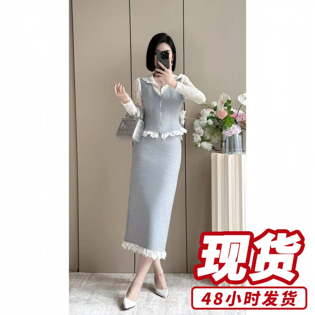 （赠送运费险）小香风套装裙2025春季休闲气质轻奢修身两件套D3036