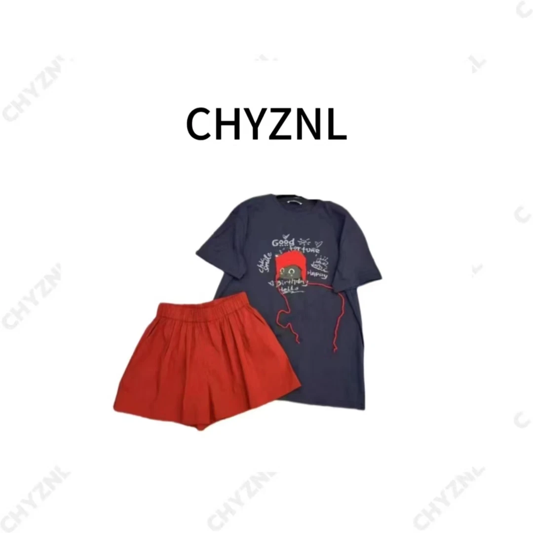 【小小101私人定制】藏青色上衣红色短裤套装XPZ