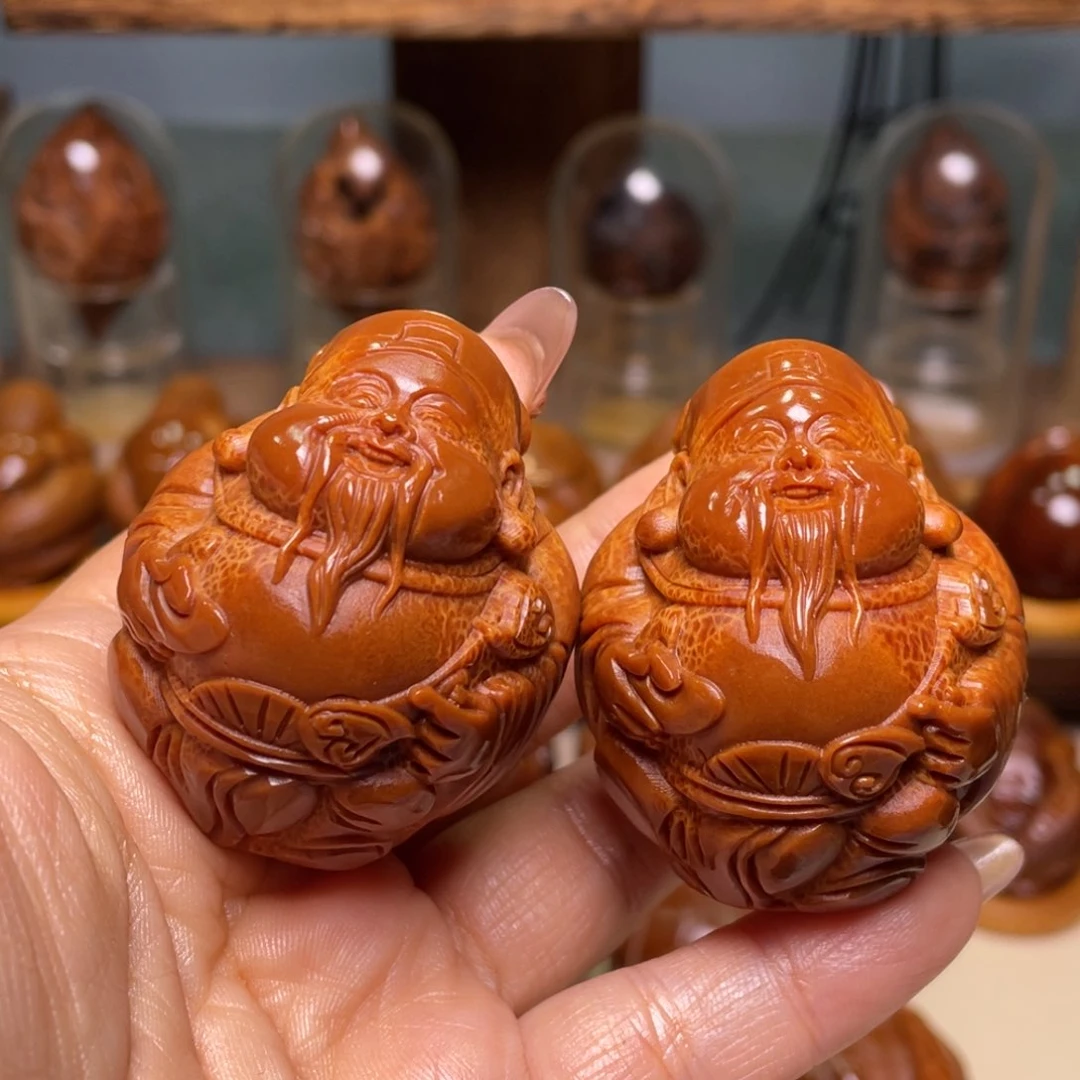 佛螺菩提吊坠品**饼财神一对四零尺