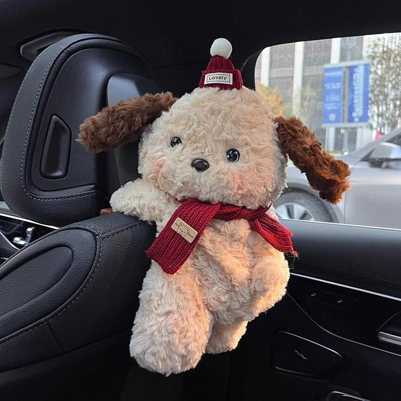 车载纸巾盒可爱玩偶抽纸盒汽车纸巾挂袋车内高级感挂式纸巾抽盒LY