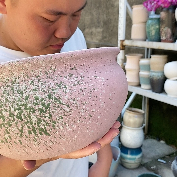 紫砂花盆口25高13瑕疵