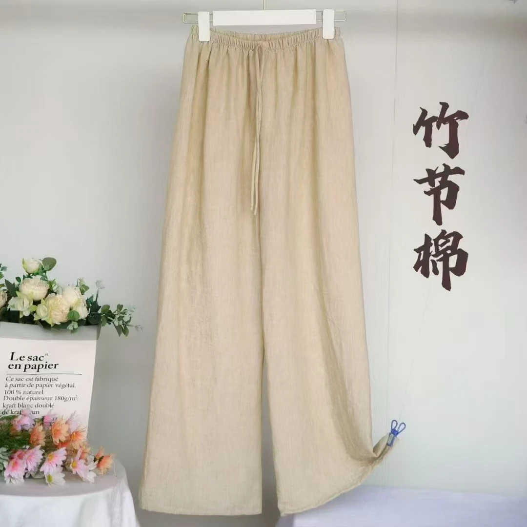 宽松阔腿裤休闲裤ol高腰中式时尚女装春季百搭夏季直筒裤
