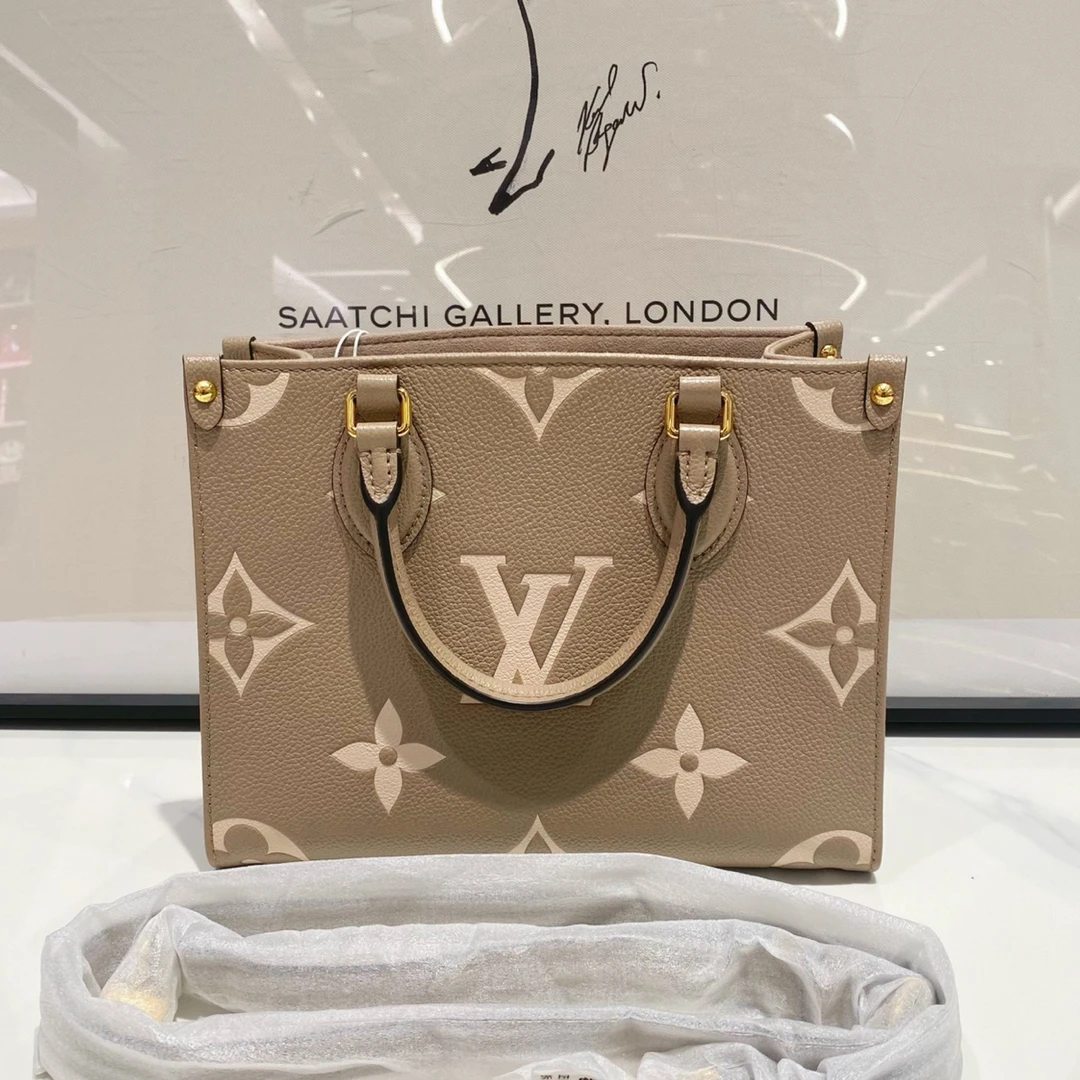 99新 LouisVuitton/路易威登 lv onthego大象灰小号单肩包（16356）