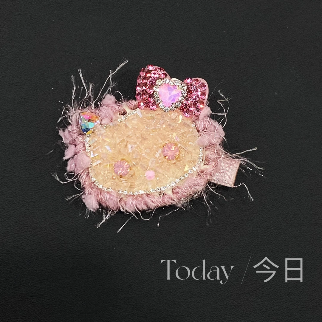 J024【KT大头破碎编制发夹单只】