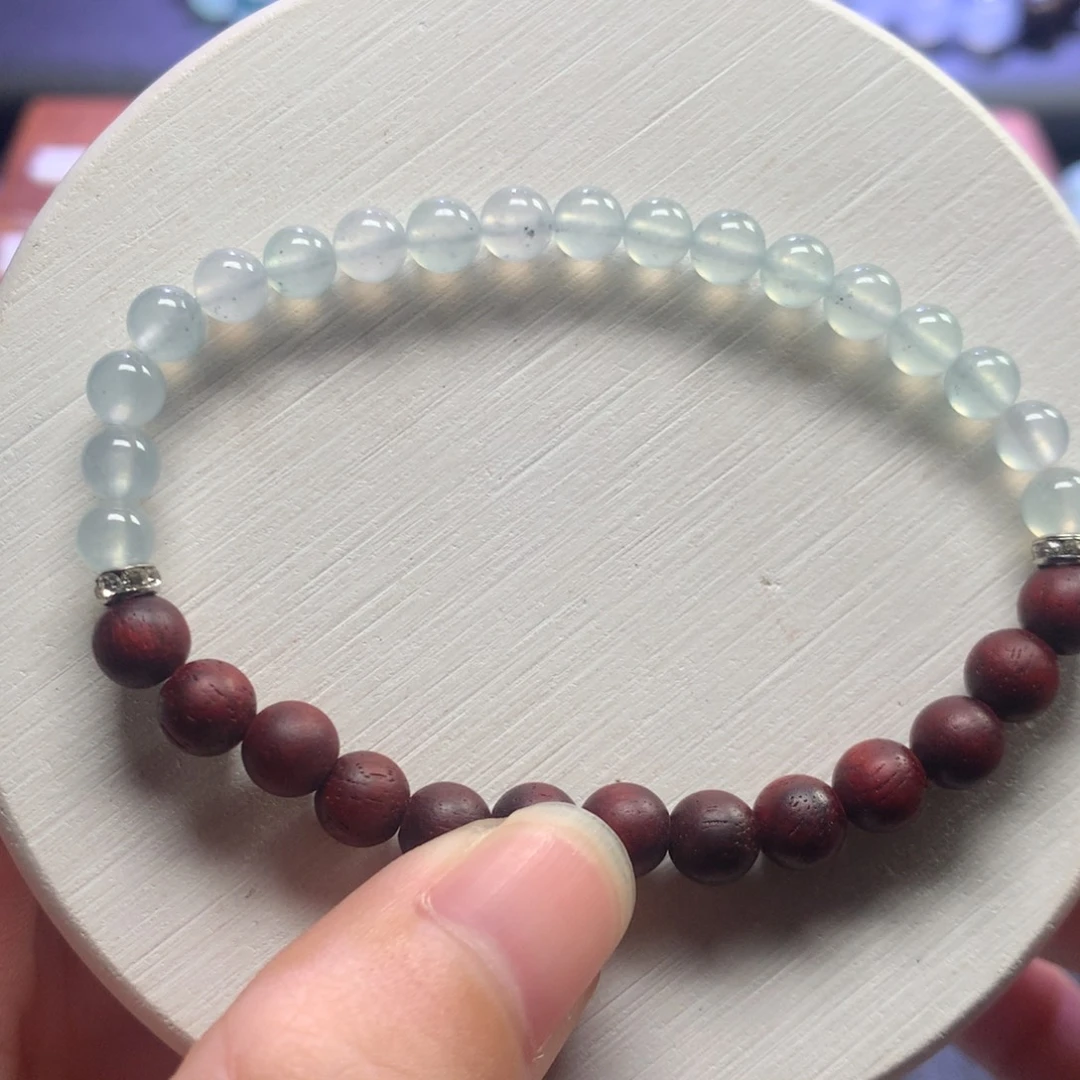 翡翠未镶嵌手链高冰白冰5mm
