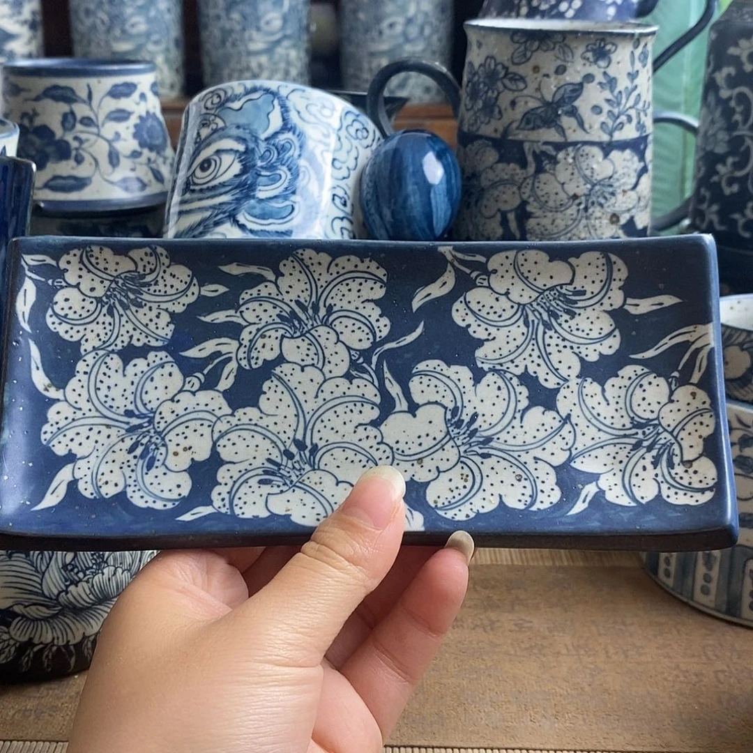手工手绘青花高温陶瓷