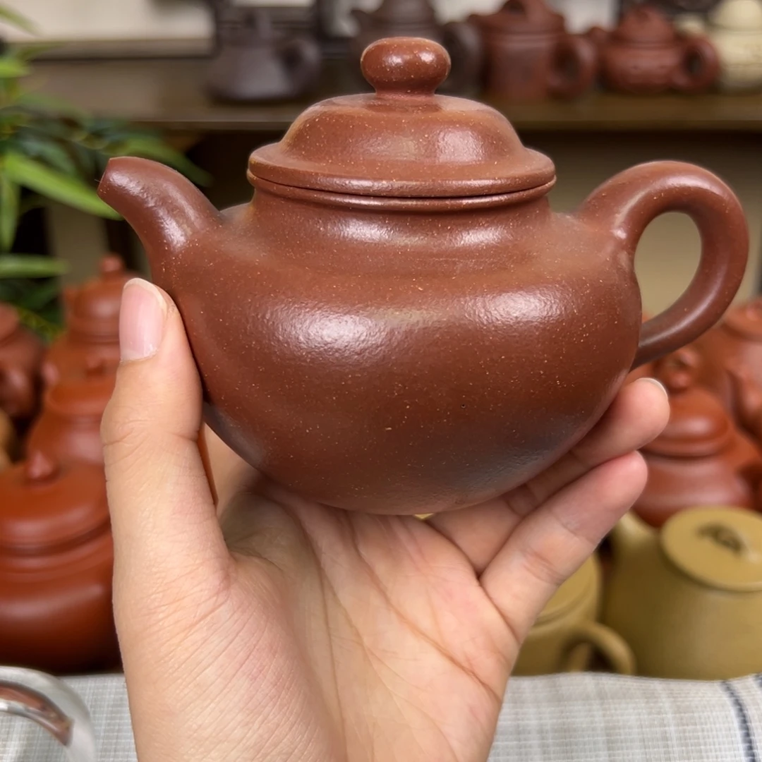 紫砂茶壶紫砂壶莲子壶红降坡280cc微瑕