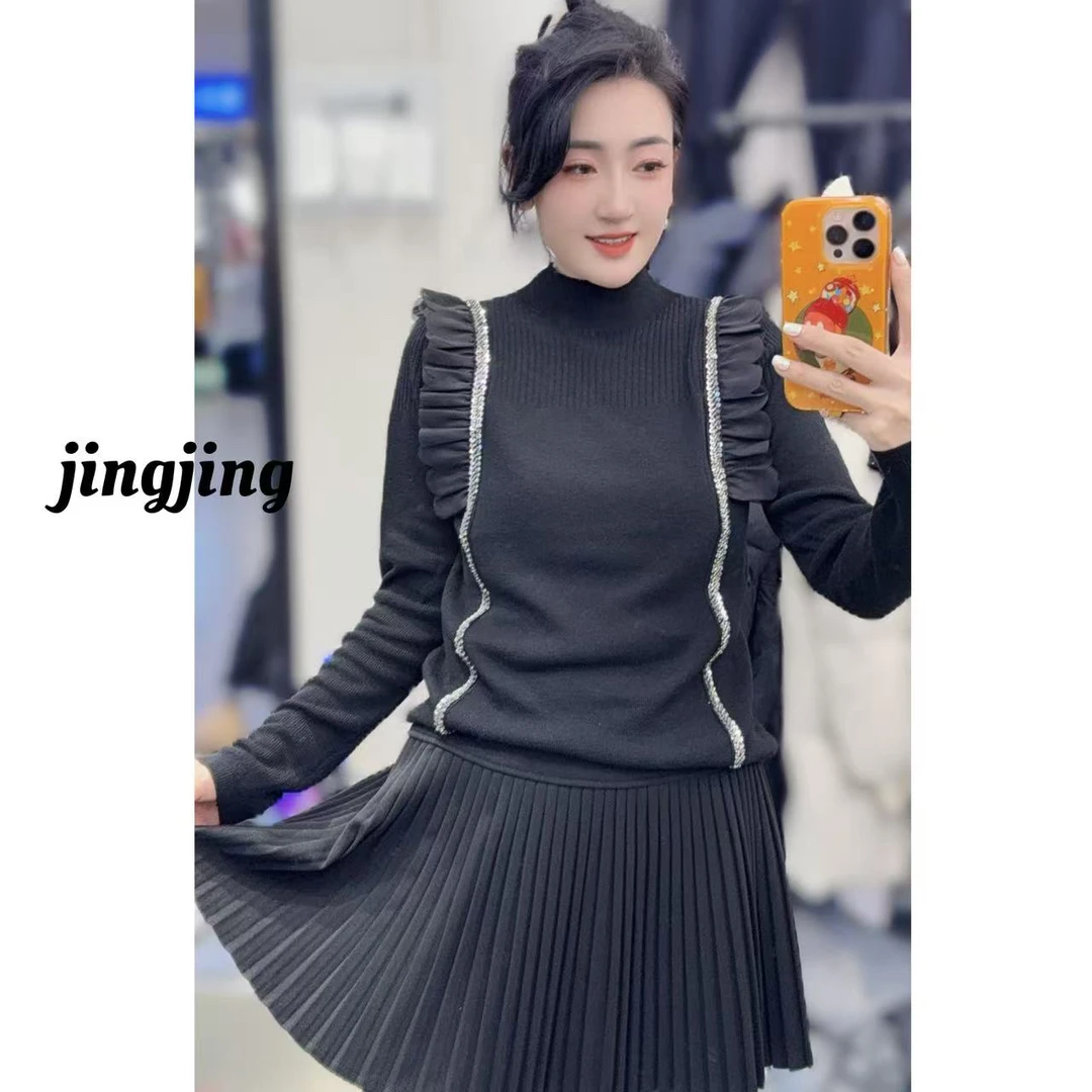 冬季新款休闲百搭飞飞肩针织衫(70759)