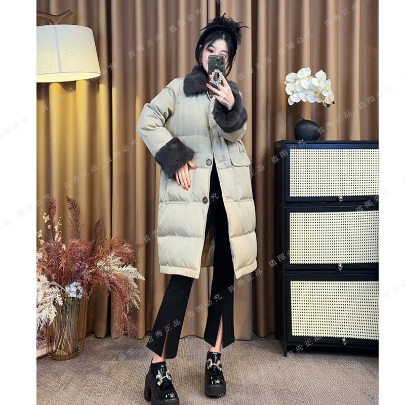 25冬季新款保暖韩版显瘦轻奢气质中长款羽绒服2928