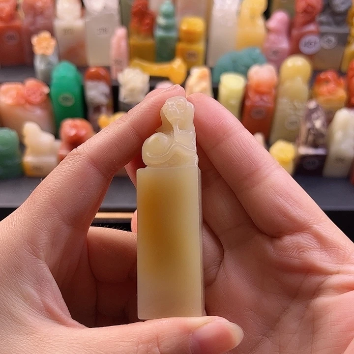 老挝石印石手工定制，狗，包刻字