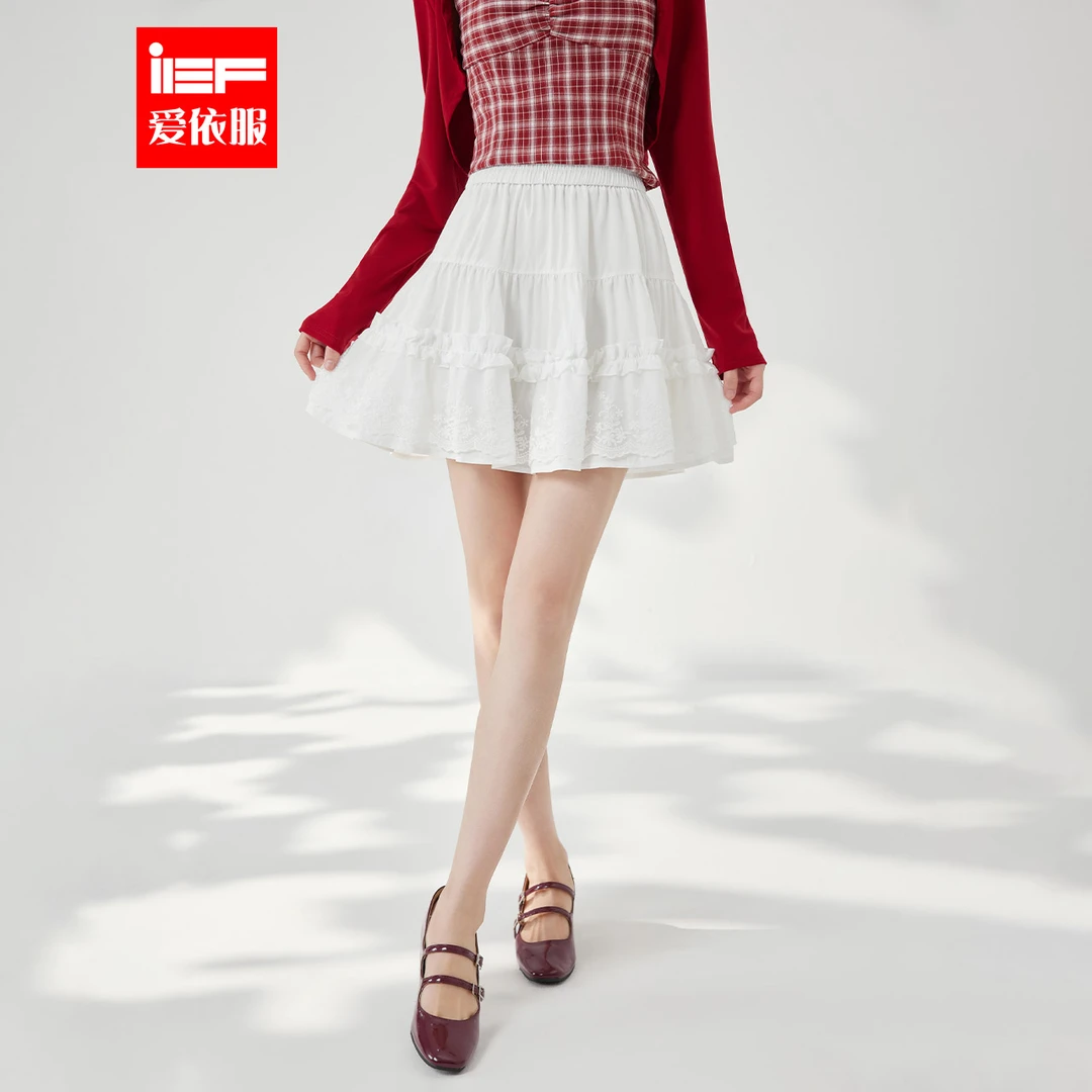IEF/爱依服半身裙2025夏季新款韩系风甜美清新少女减龄百搭摆裙
