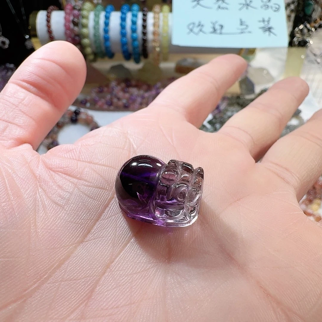 水晶手串未镶嵌紫超七貔貅