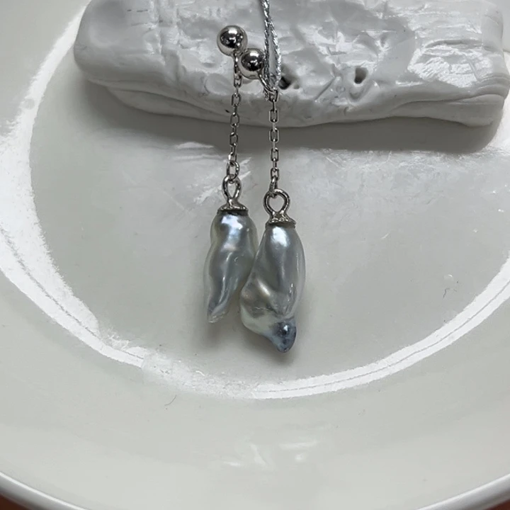 银S925镶嵌耳饰海水珍珠133号