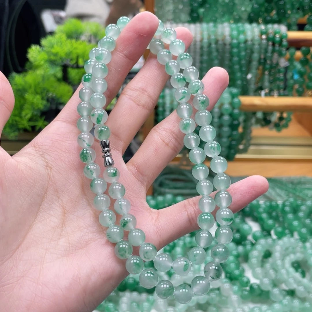 未镶嵌手串石英质玉（非洲翠）（有72颗）