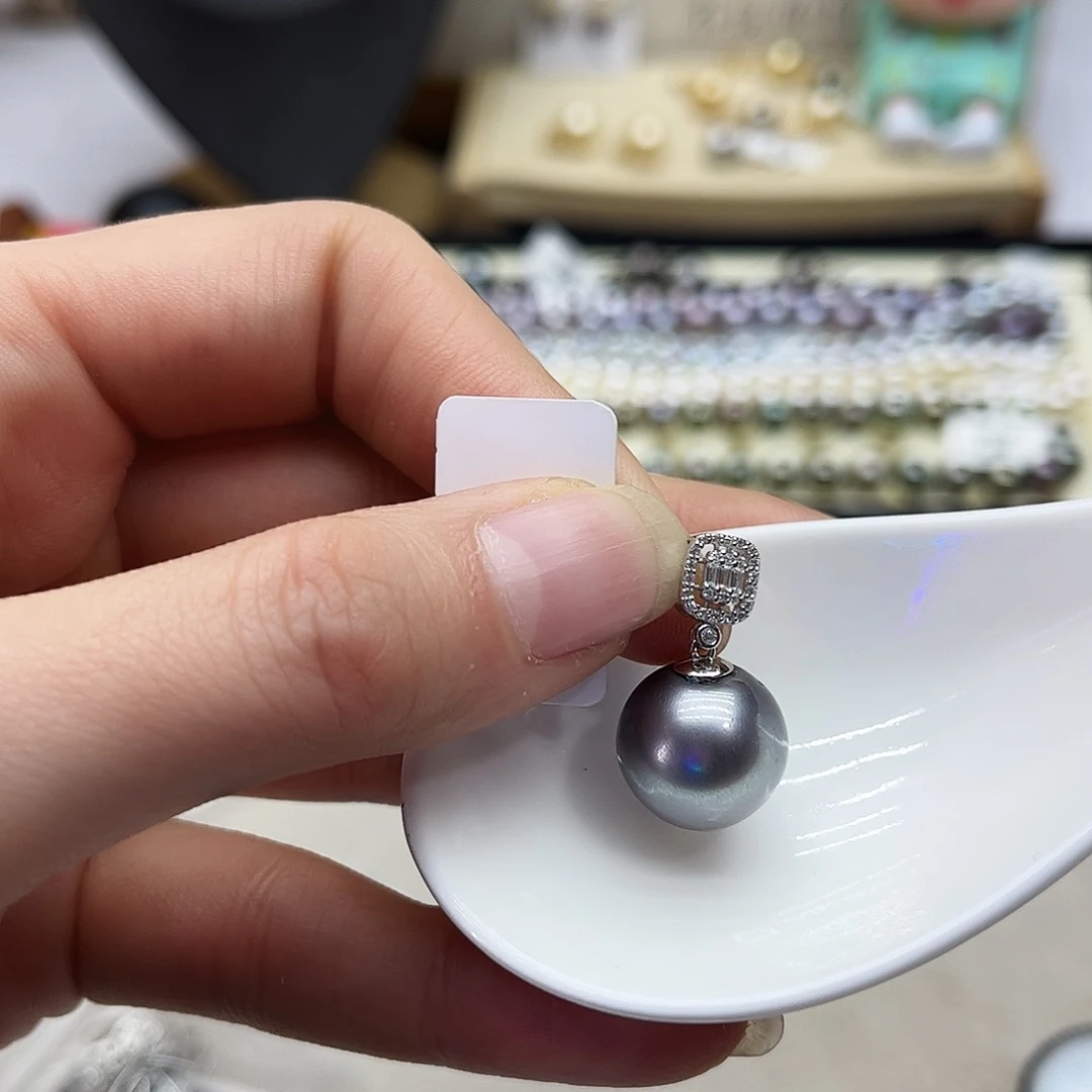 海水珍珠银S925镶嵌颈饰