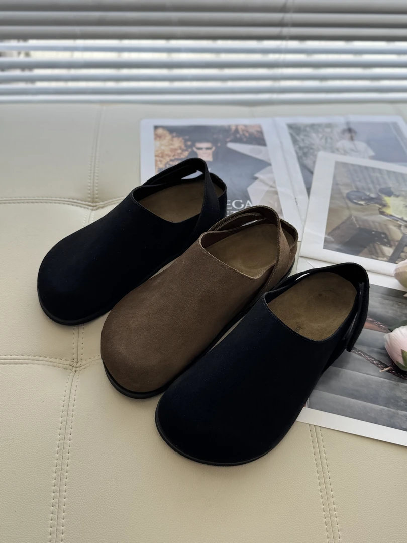 Eaglelyb时尚复古简约休闲纯色百搭软底舒适勃肯包头拖