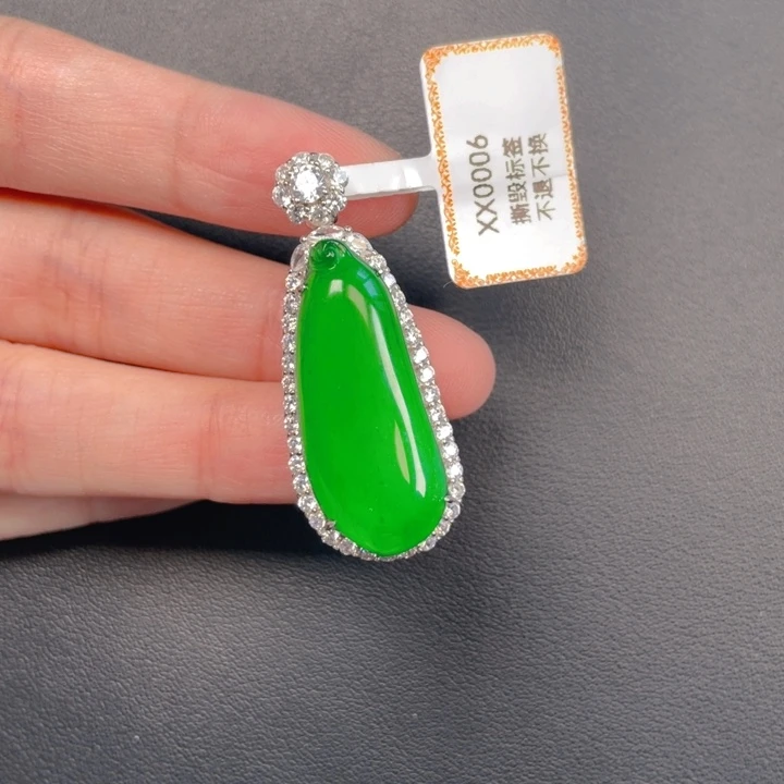 翡翠银S925镶嵌吊坠(不含链)