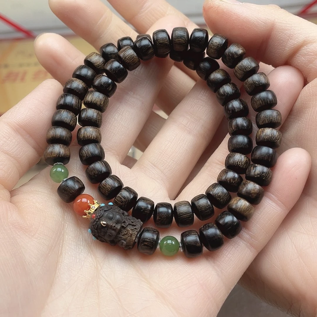 沉香手串金**华越南富森红土玉化瘤疤水波