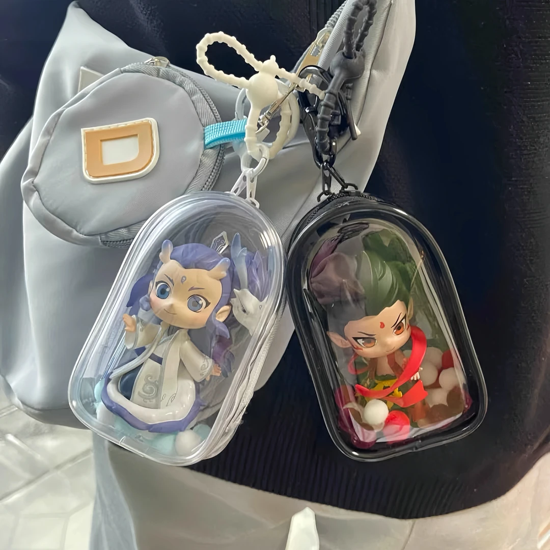 哪吒遛娃包盲盒敖丙公仔手办外出收纳包泡泡玛特展示包挂件保护套