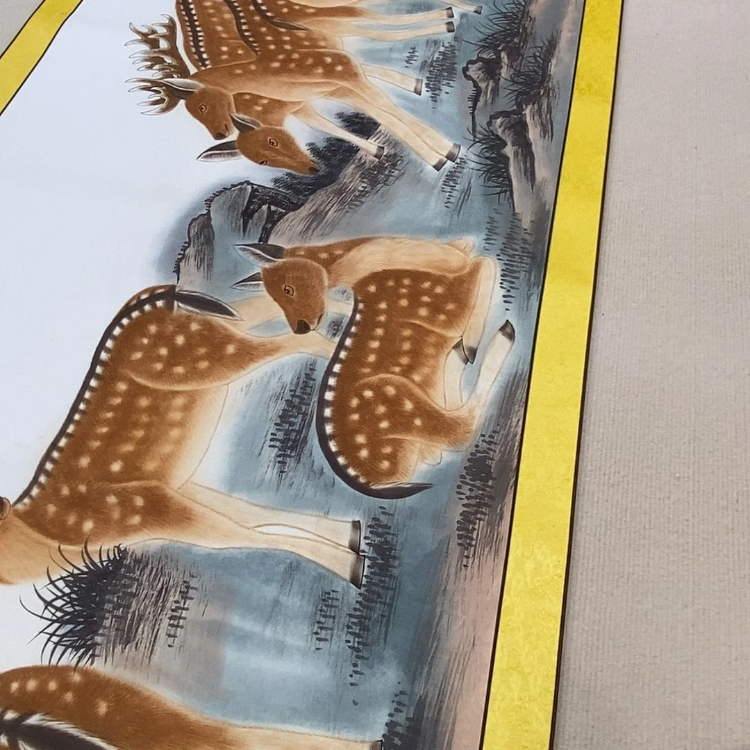 国画百鹿图长卷17