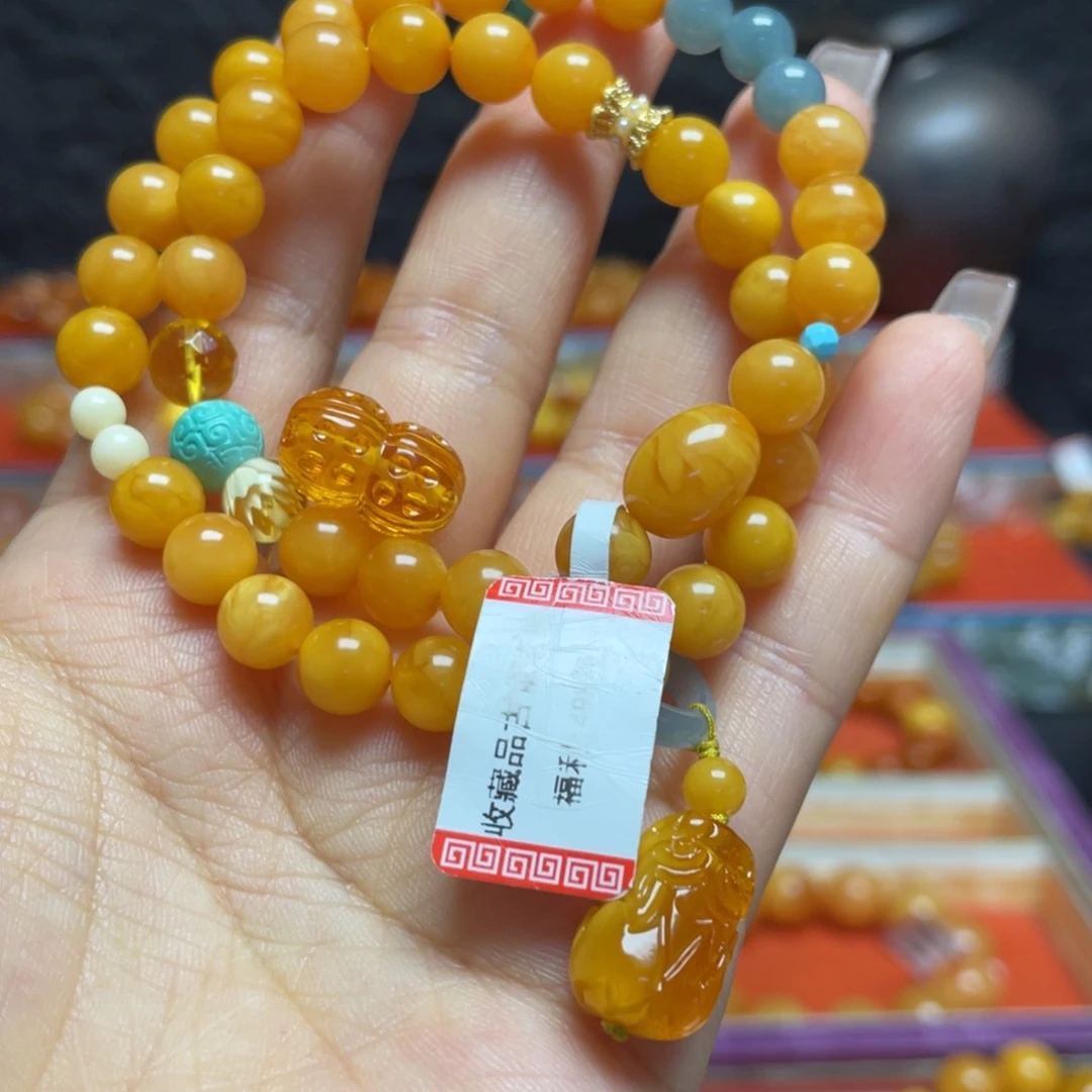 未镶嵌蜜蜡手链手串