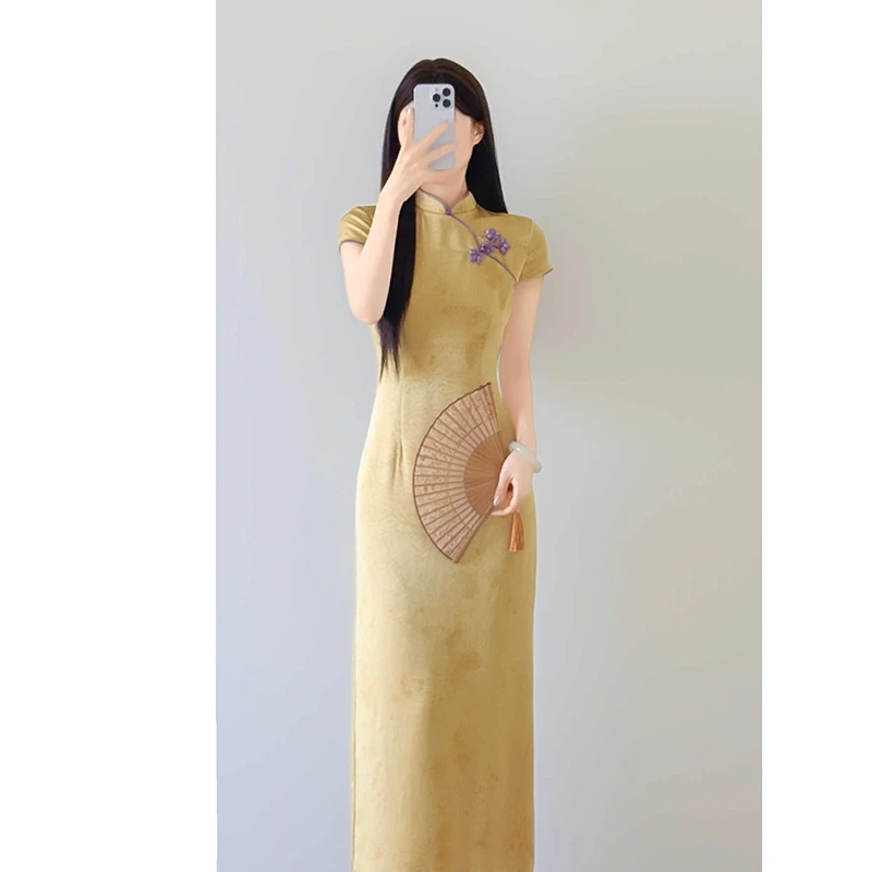 【9738】中式国风旗袍裙改良连衣裙2025夏季新款高级气质显瘦