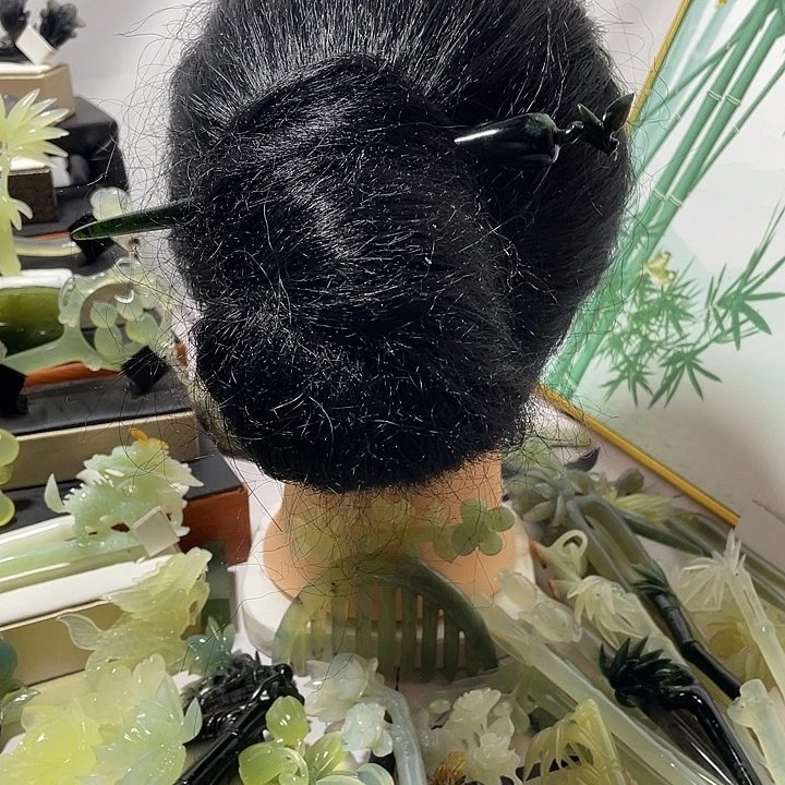 蛇纹石玉合金发饰