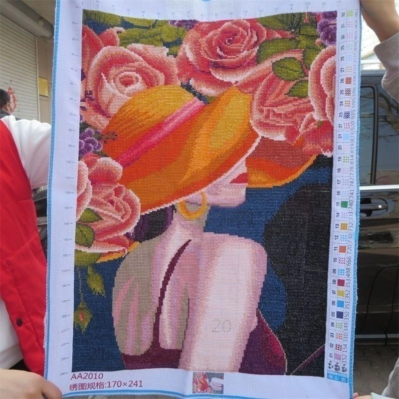 77大纯手工绣好十字绣成品2010绝代芳华玄关挂画