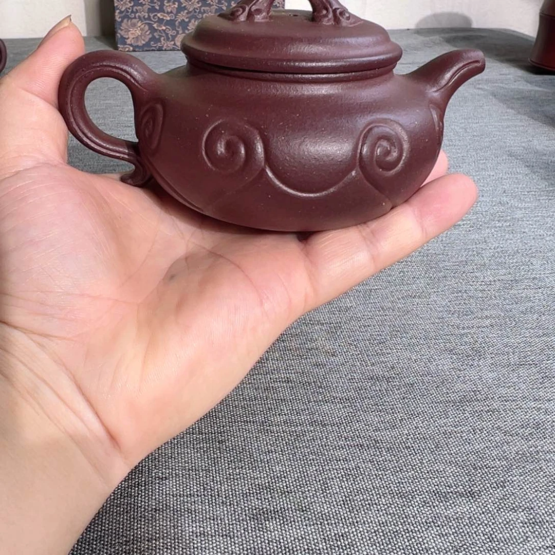 茶壶紫泥爱**幽紫砂壶料包黄龙山4号井紫泥半年，包全手工壶