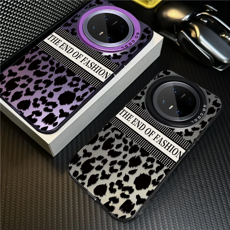 轻奢豹纹适用华为mate70Pro手机壳潮牌mate60rs小众P70防摔保护套