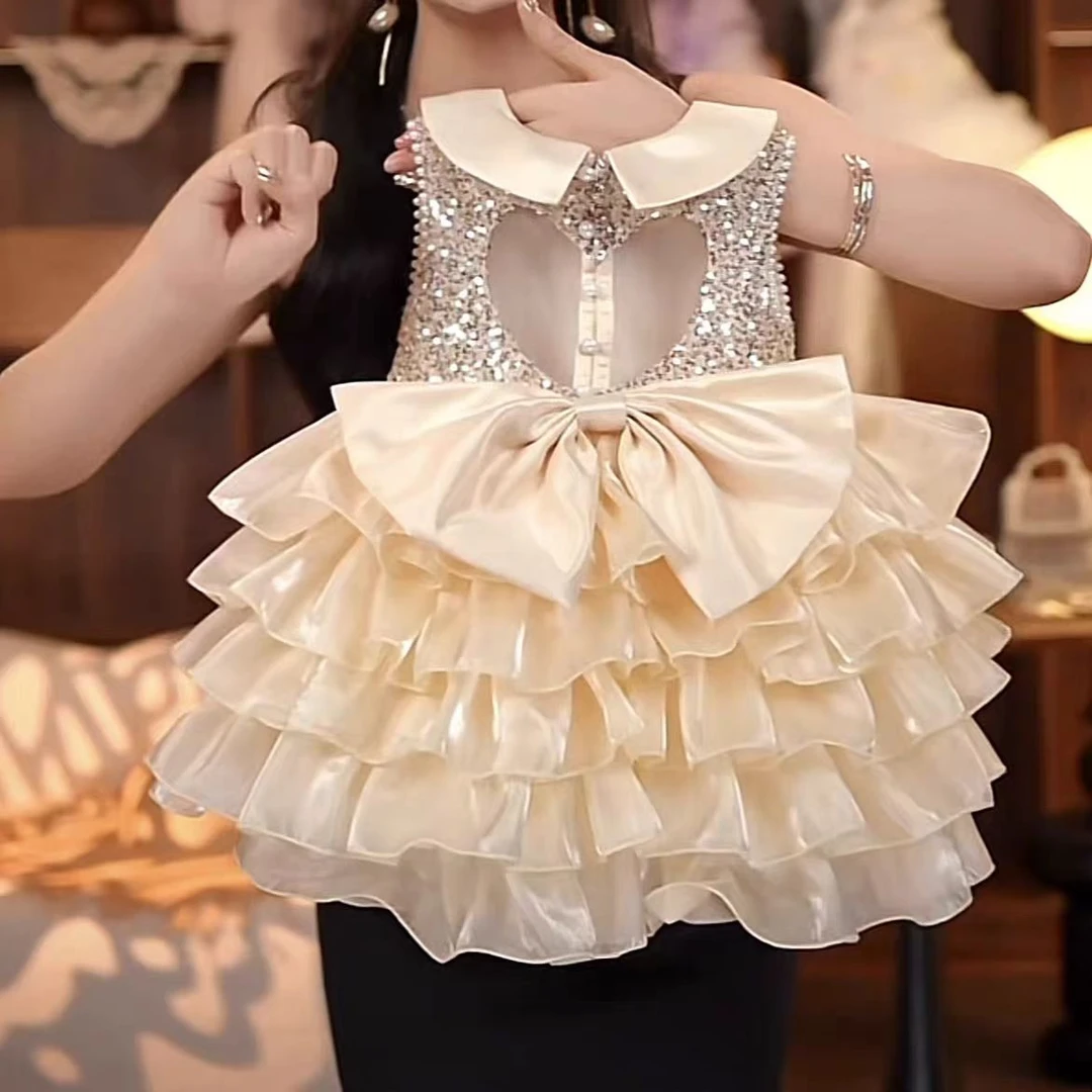 女童连衣裙夏季新款洋气儿童公主裙宝宝超仙蓬蓬纱裙生日演出礼服