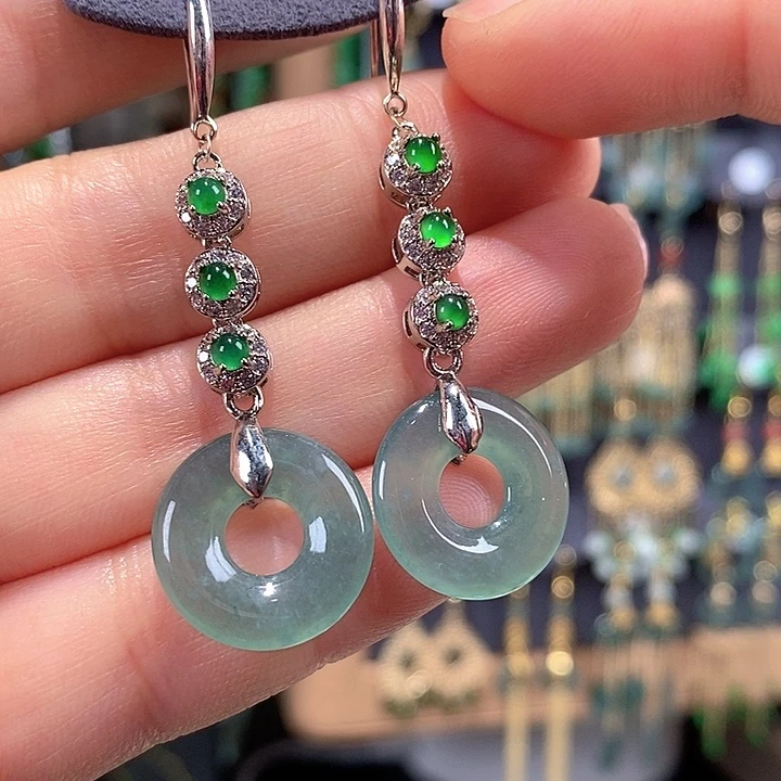 翡翠未镶嵌耳饰翡翠