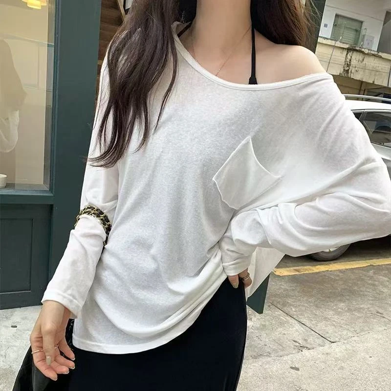 3999 GZA1韩系宽松显瘦薄款空调罩衫T恤女春秋新款慵懒气质上衣