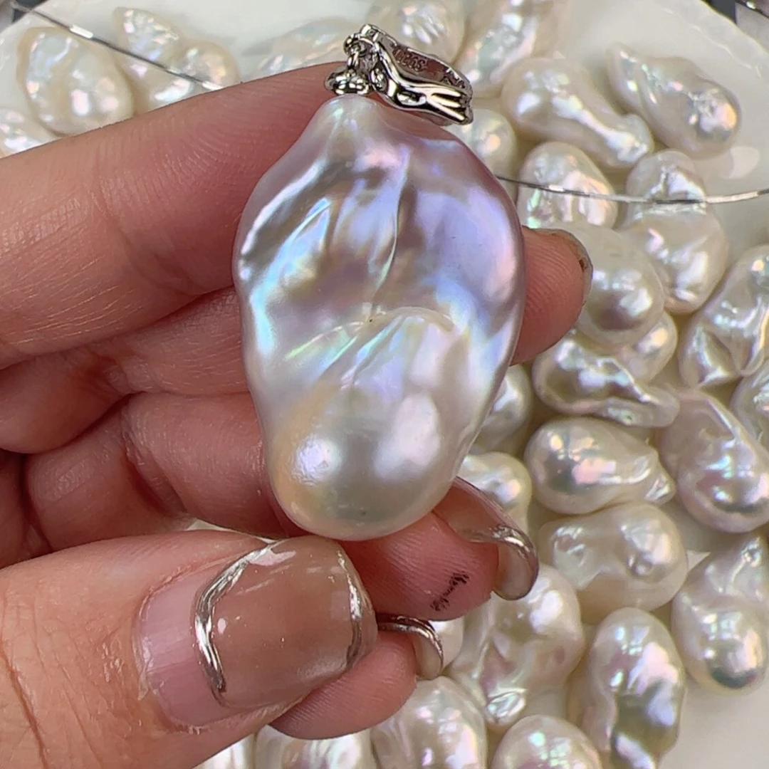 淡水珍珠吊坠(不含链)银S925镶嵌A****婷