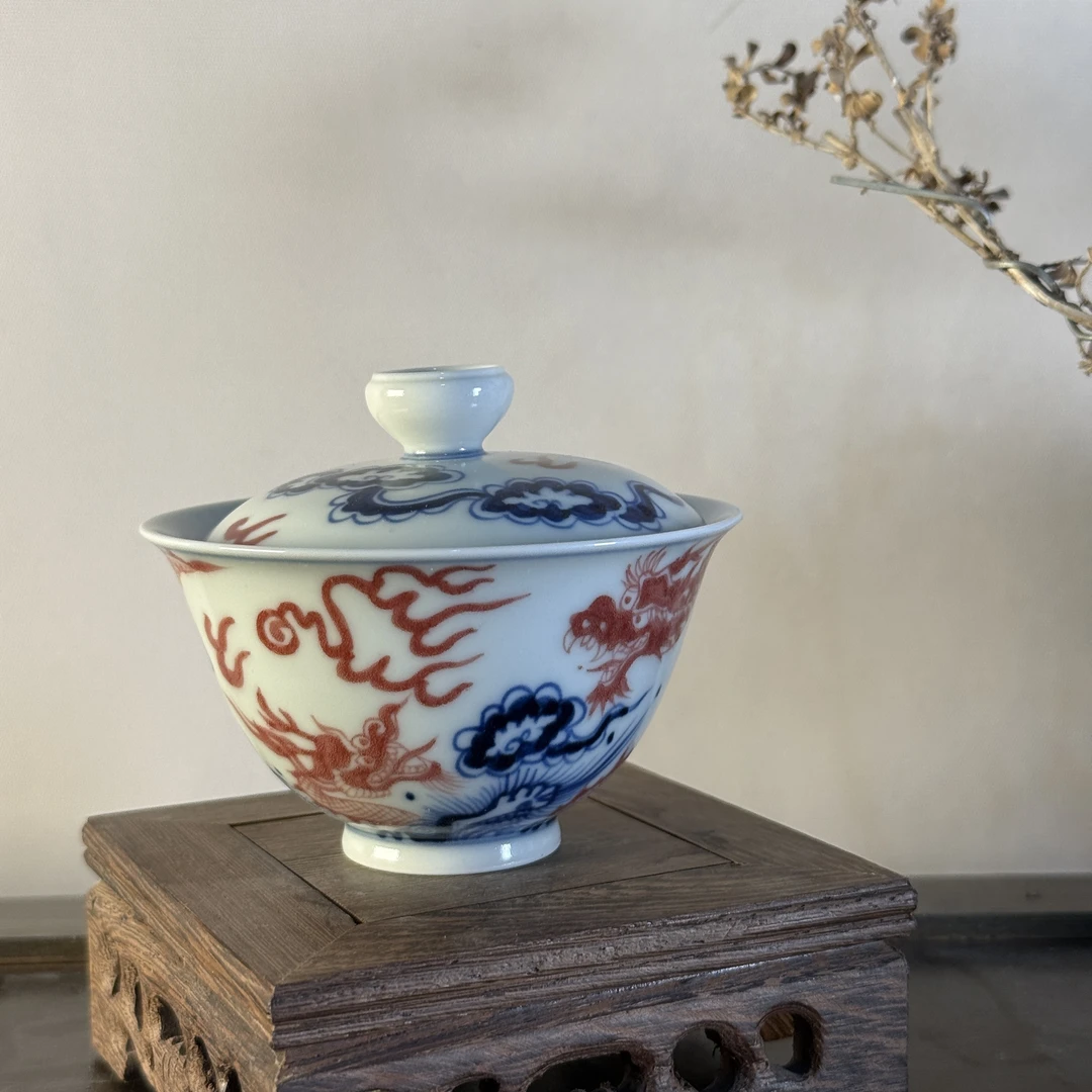 雨溪山房 双龙盖碗 10156