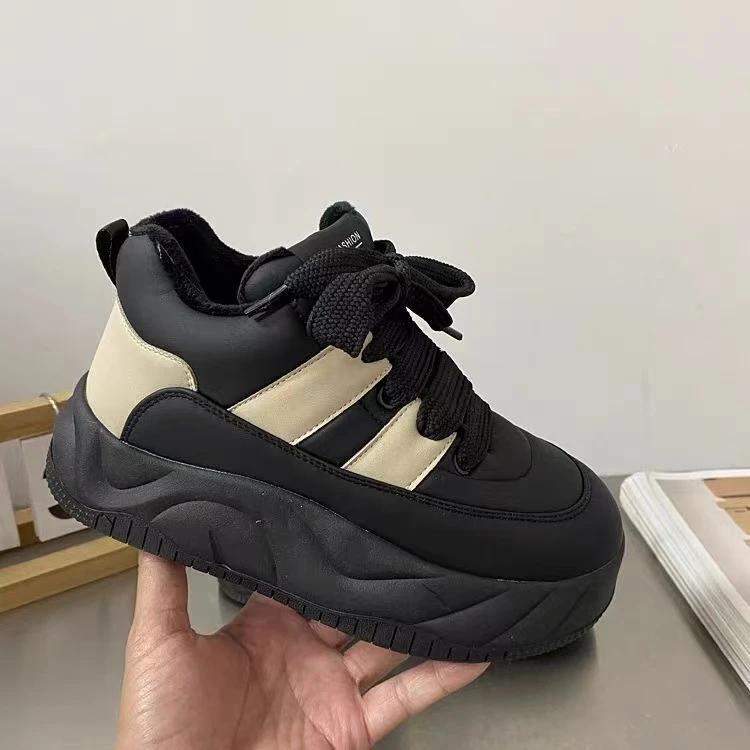 F61休闲板鞋休闲款式条纹甜美冬季加绒棉鞋