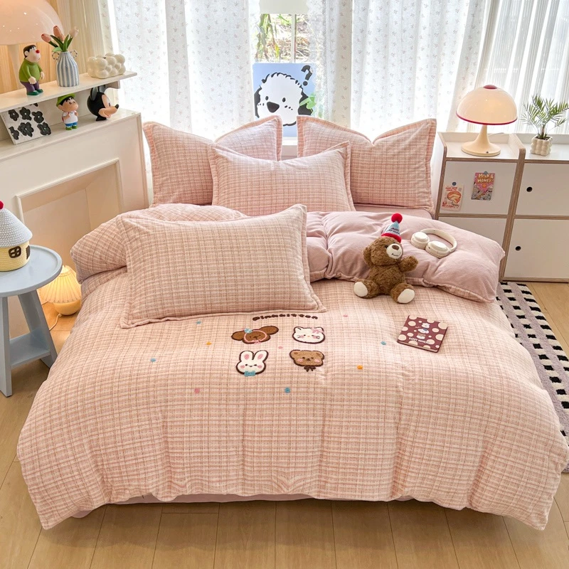 【福运鸟】牛奶绒四件套 床单枕套被套秋冬四件套