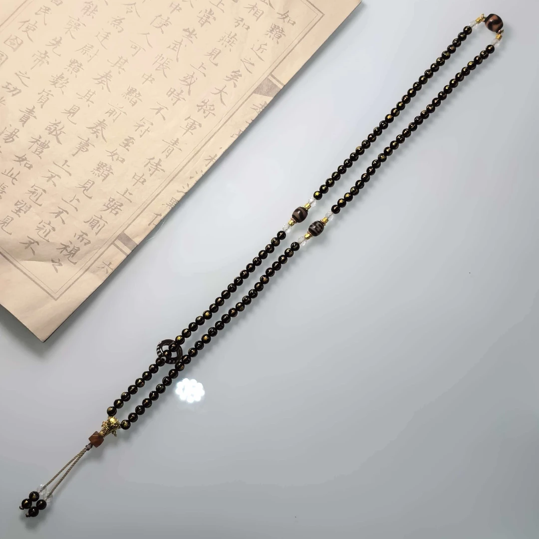 岚宫措 合金吊坠 ｜藏地时尚虎牙 108 念珠 G169
