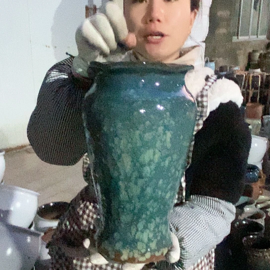 紫砂花盆瑕疵口16高30