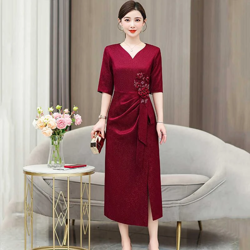 2025新款新中式国风婚宴礼服年轻款高贵气质醋酸缎面连衣裙喜服夏