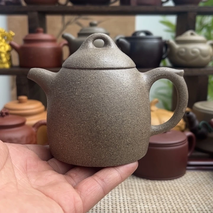 茶壶紫砂宜兴原矿紫砂秦权半手230CC