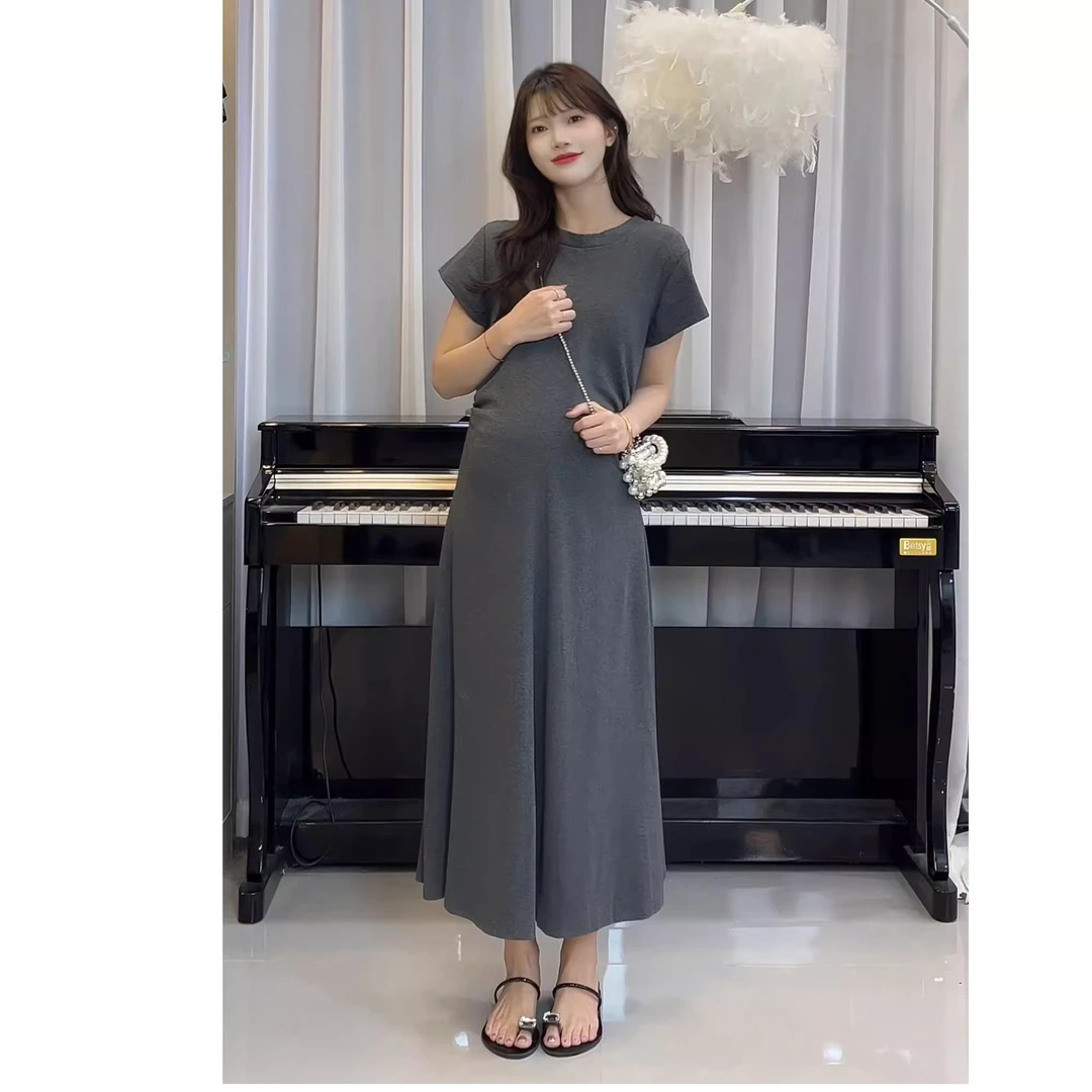 「圈圈优选」2025夏季新款显瘦气质孕妇连衣裙小个子遮肚时尚