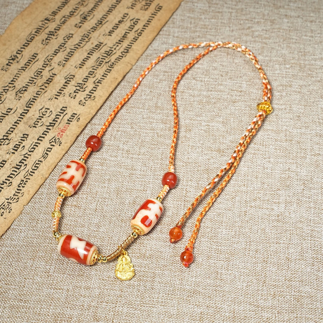 【观澜珠宝】多宝玛瑙项链 复古民族风藏式吊坠 多样发其一 1382