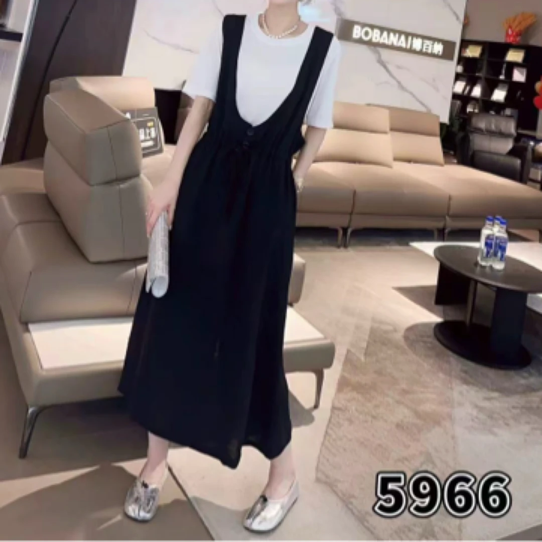 大码女装夏季显瘦遮肉宽松慵懒休闲洋气减龄连衣裙