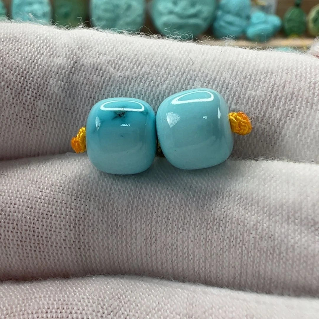 未镶嵌绿松石老型对珠8.7x7.8mm