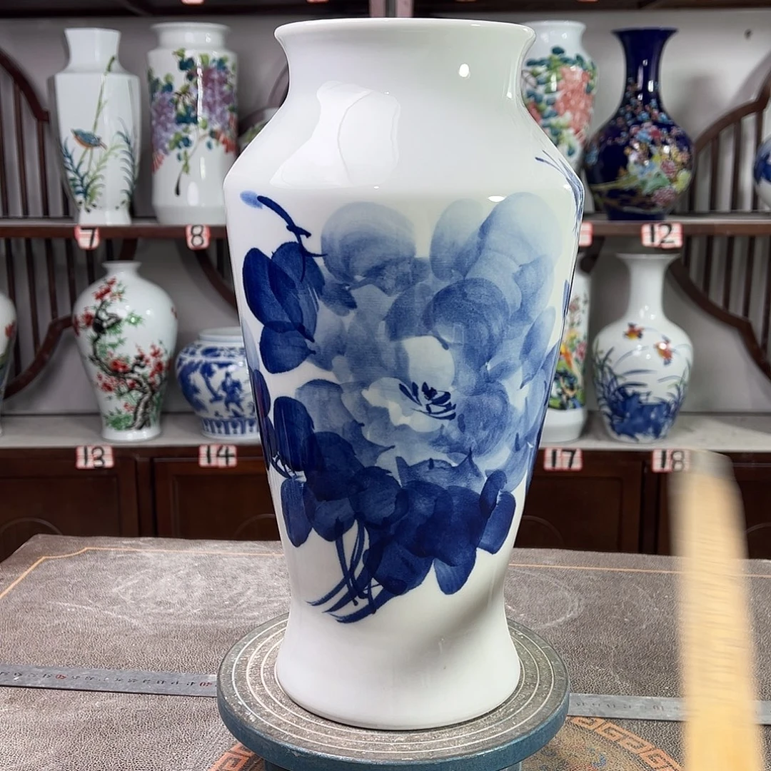 摆件陶景德镇陶瓷大鱼青牡